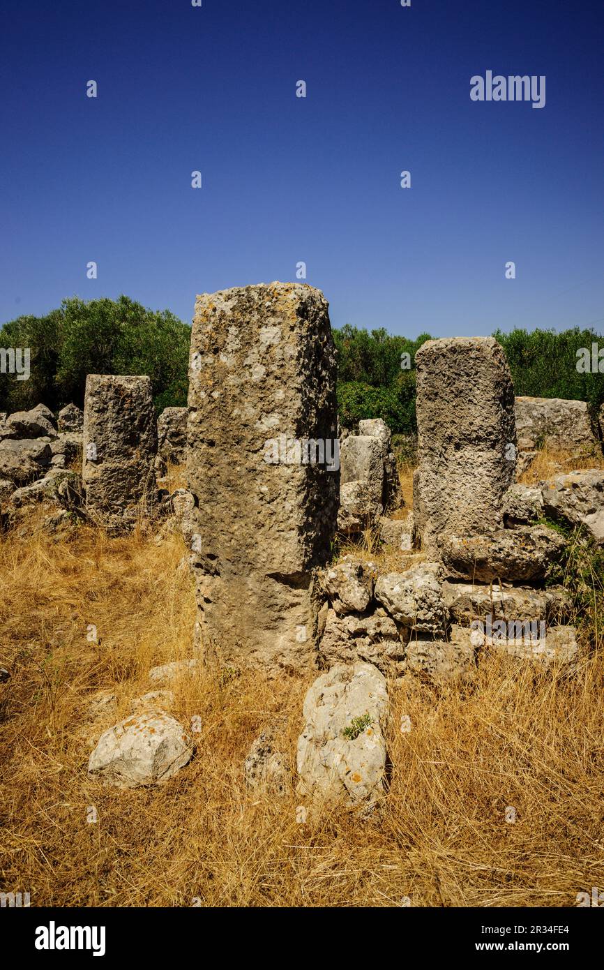 Yacimiento de Biniaiet o Sant Vicenç D Alcaidús, época postalayótica, 550-123 a.C, Maó. Menorca, Islas Baleares, España. Stock Photo