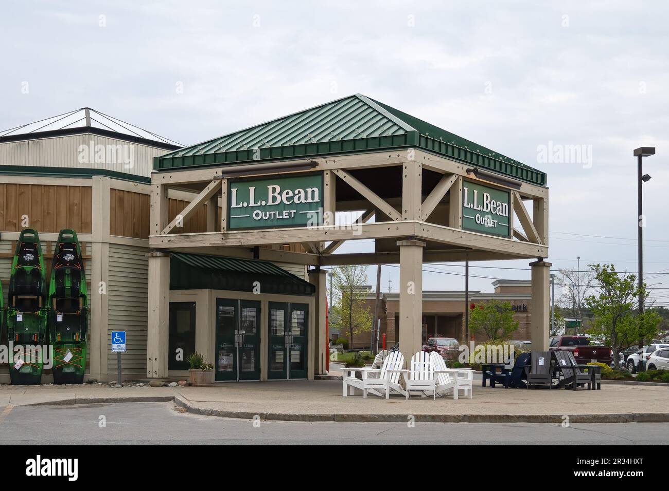 Entrance to the L.L. Bean Outlet store in Freeport, Maine, USA. Stock Photo