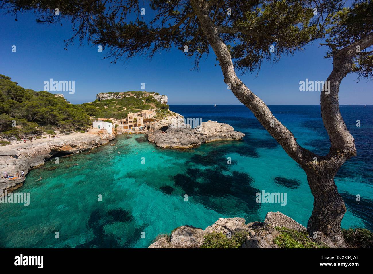 Cala s'Almunia, Santanyi, Mallorca, balearic islands, spain, europe. Stock Photo