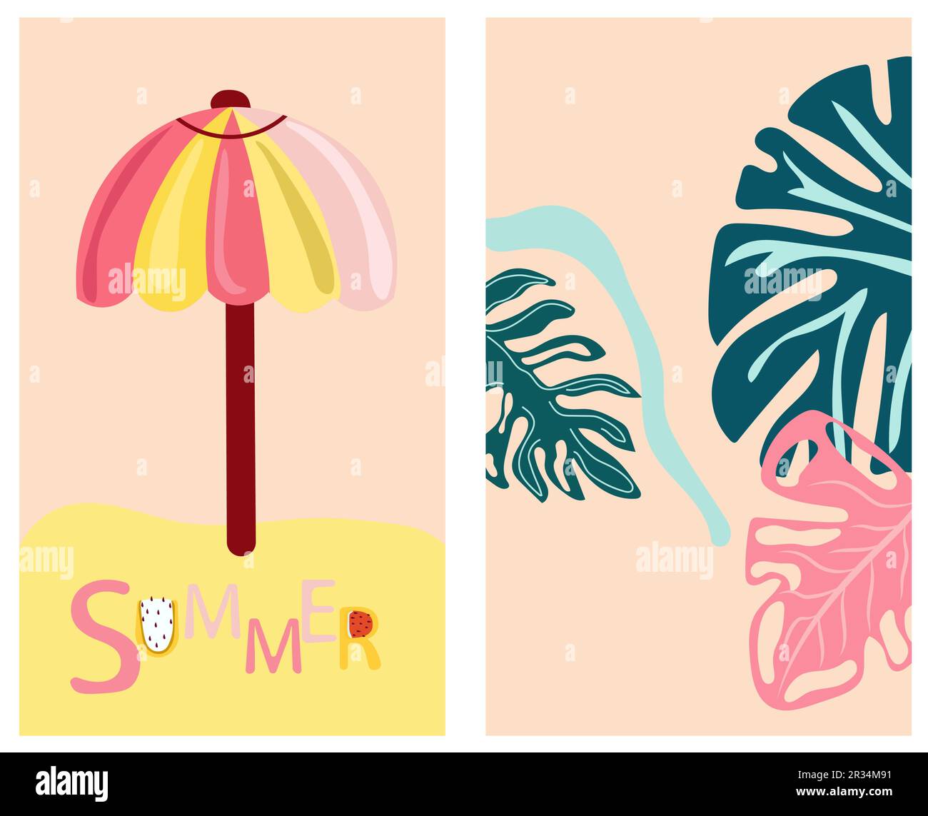 The spirit of summer delights encapsulated. Imagery featuring a coastal panorama, vibrant palm