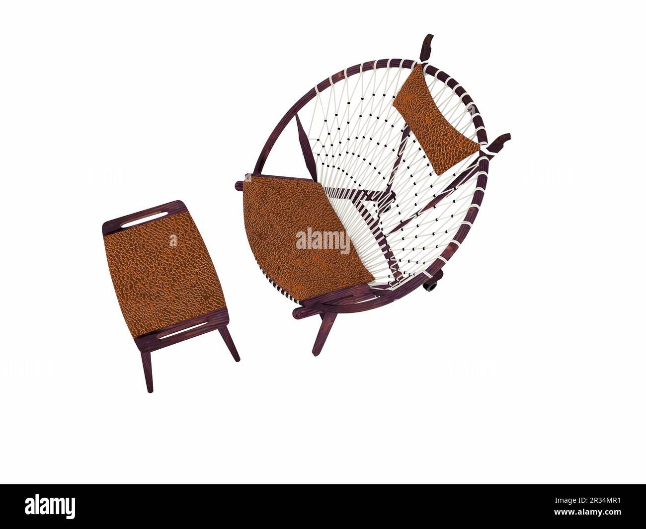 wooden chairs and table Stock Photo