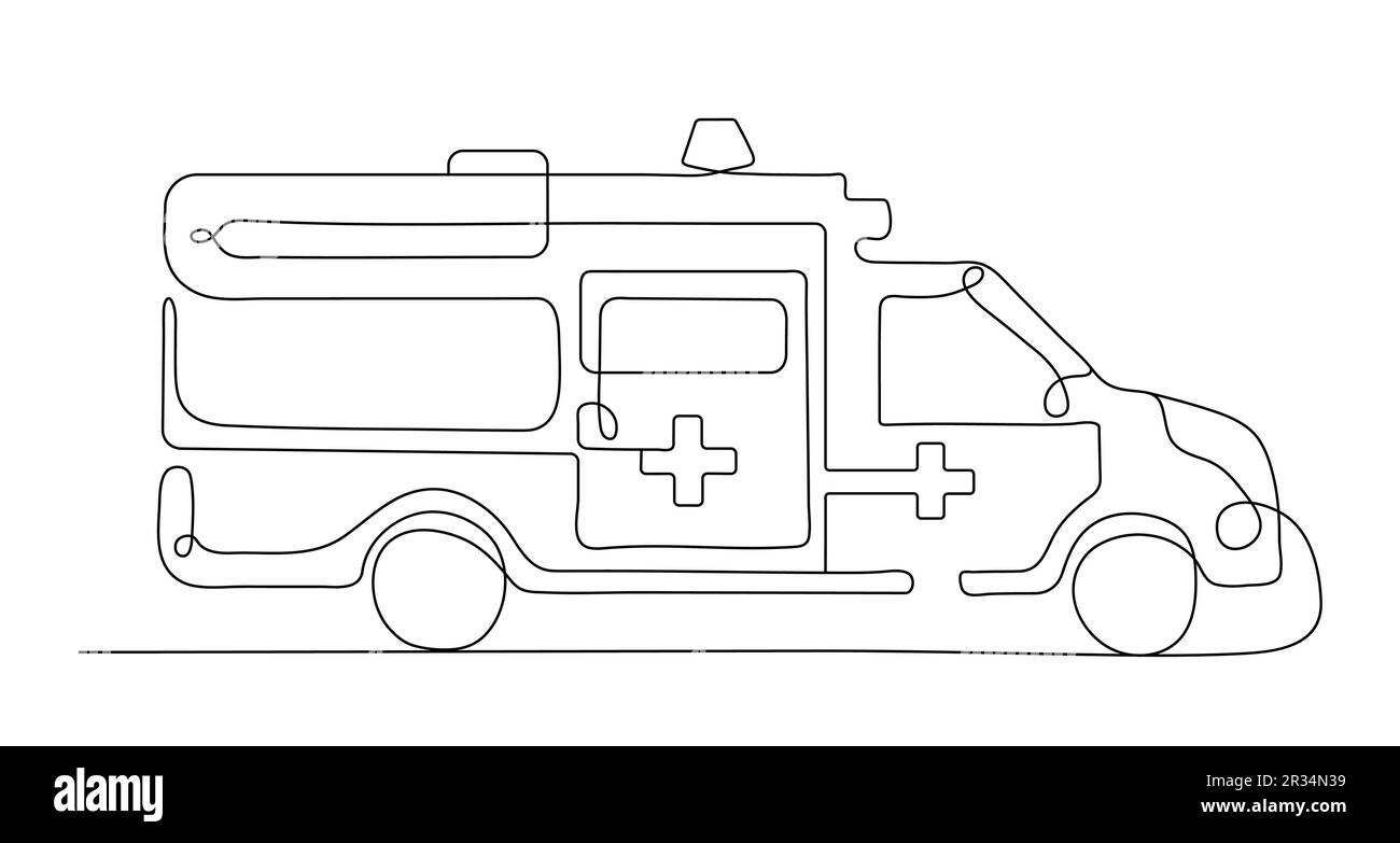 Hospital ambulance line Stock Vector