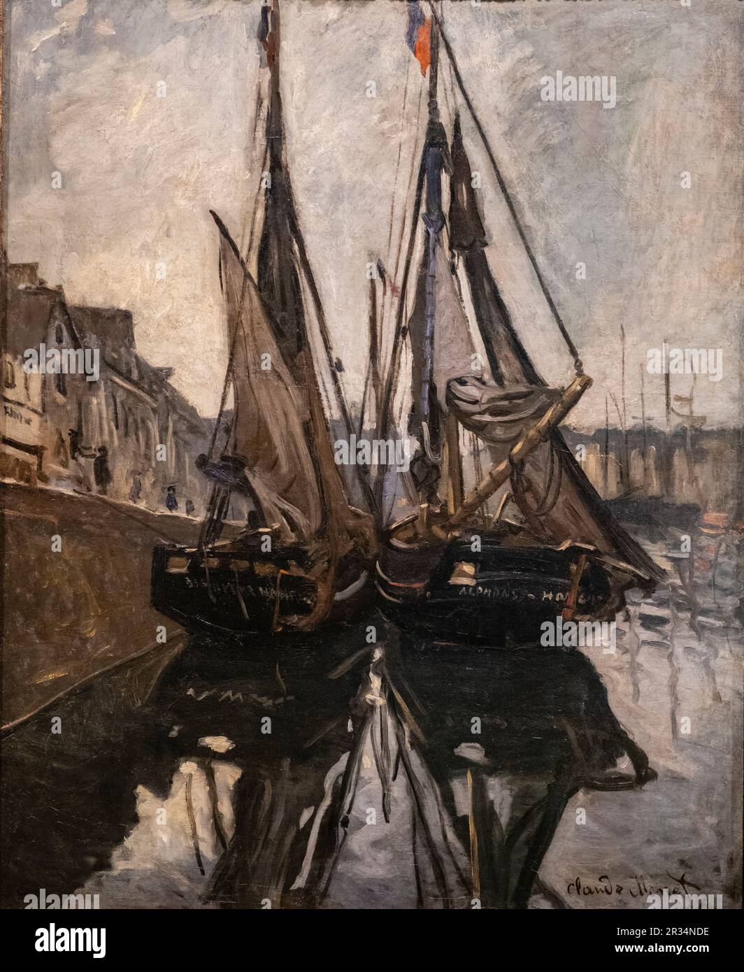 barcos, Monet, francia 1868, oleo sobre tela, Fundación Calouste Gulbenkian, («Fundação Calouste Gulbenkian»), Lisboa, Portugal. Stock Photo