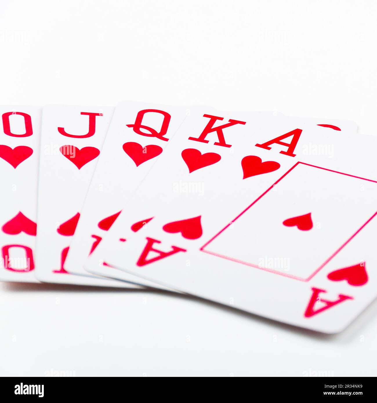Royal flush playing cards Stock Photo Alamy