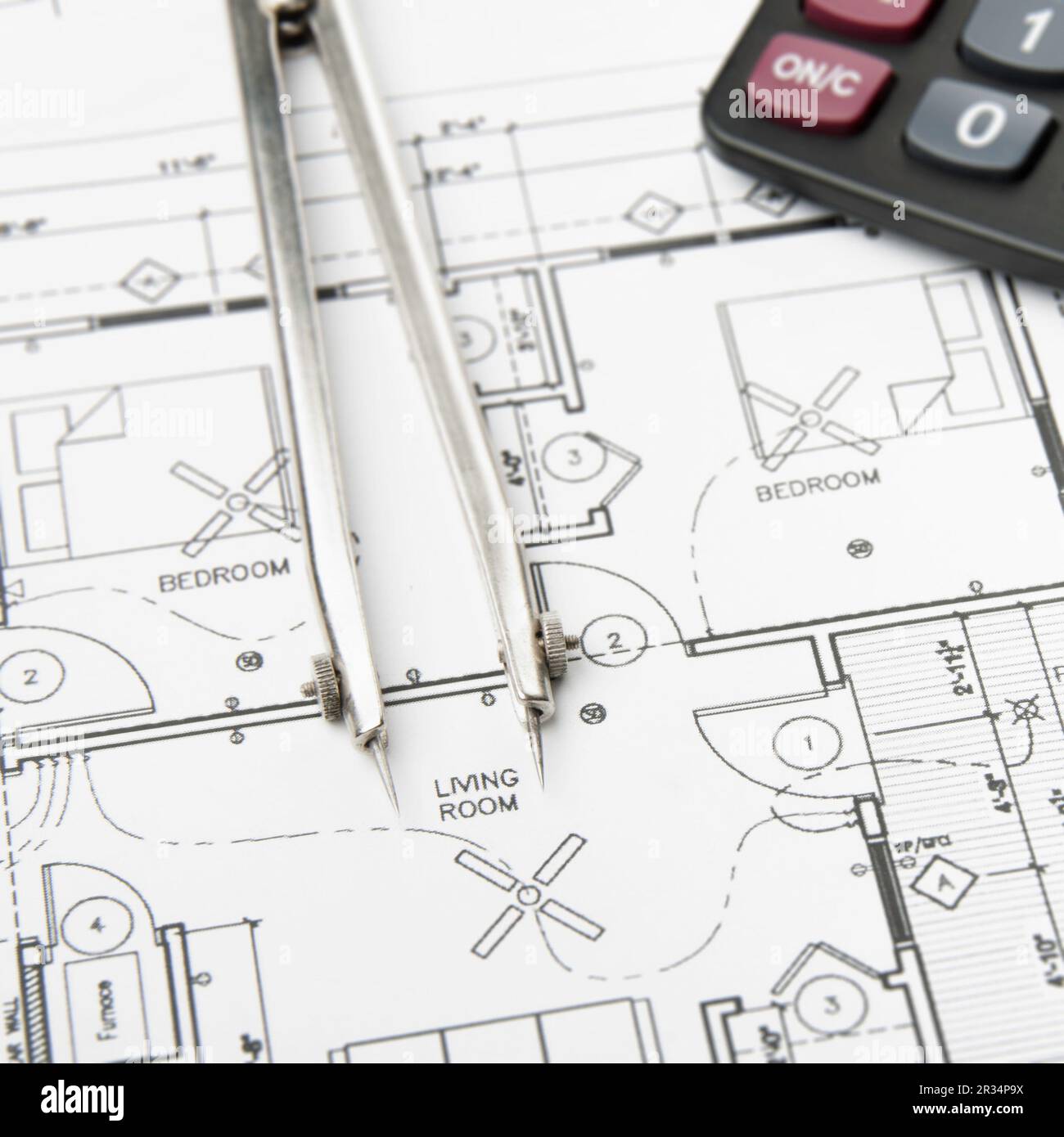Construction planning drawings Stock Photo Alamy