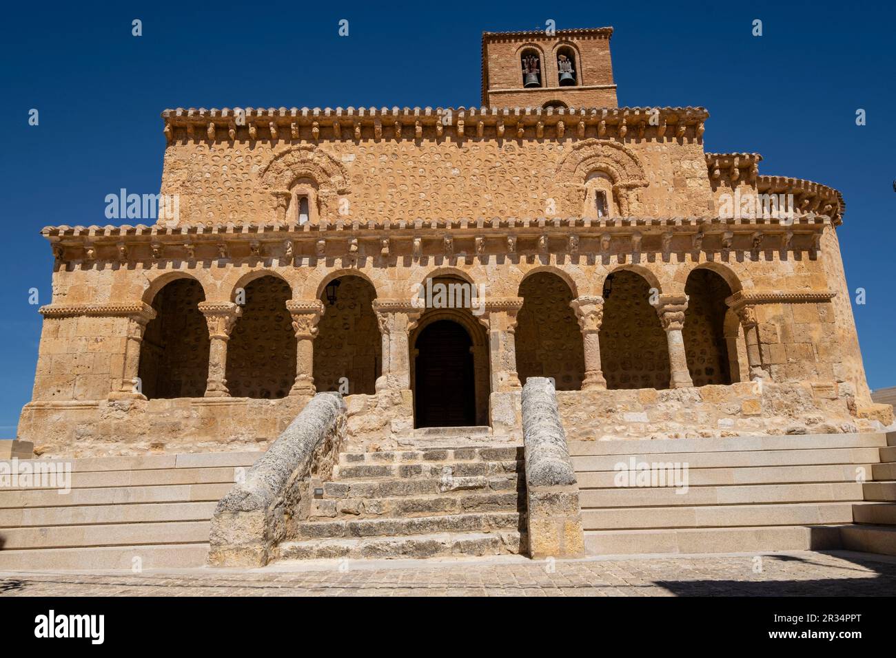 Iglesia de San Miguel , 1081, San Esteban de Gormaz, Soria, Comunidad Autónoma de Castilla, Spain, Europe. Stock Photo