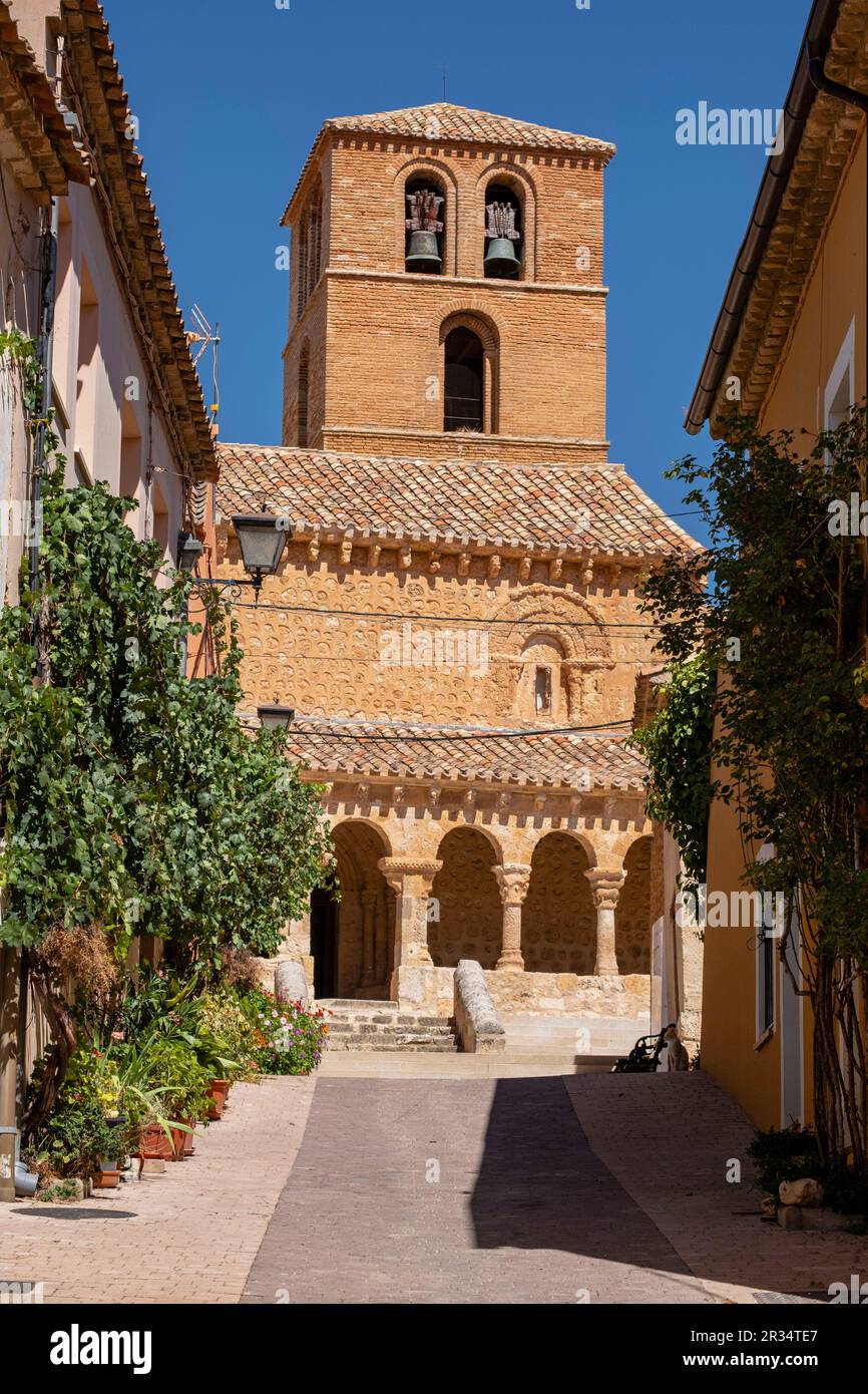 Iglesia de San Miguel , 1081, San Esteban de Gormaz, Soria, Comunidad Autónoma de Castilla, Spain, Europe. Stock Photo