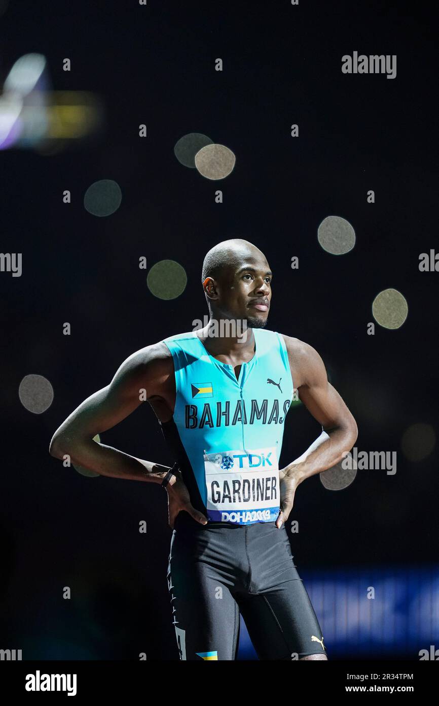 Steven Gardiner running the 400m at the 2019 World Athletics Championships  in Doha Stock Photo - Alamy