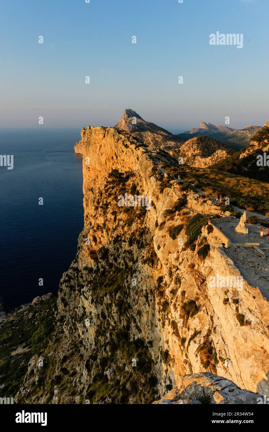 Mirador de Sa Creueta, punta de La Nao,peninsula de Formentor, Pollença, Parque natural de la Sierra de Tramuntana, Mallorca,Islas Baleares, Spain. Stock Photo