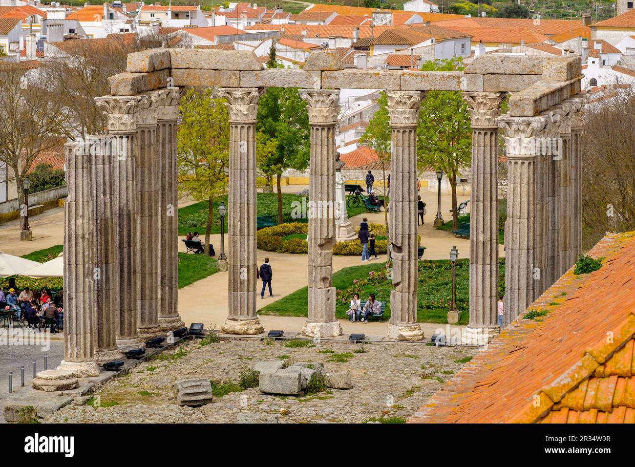 Templo romano de Évora, Templo de Diana , Évora, Alentejo, Portugal. Stock Photo