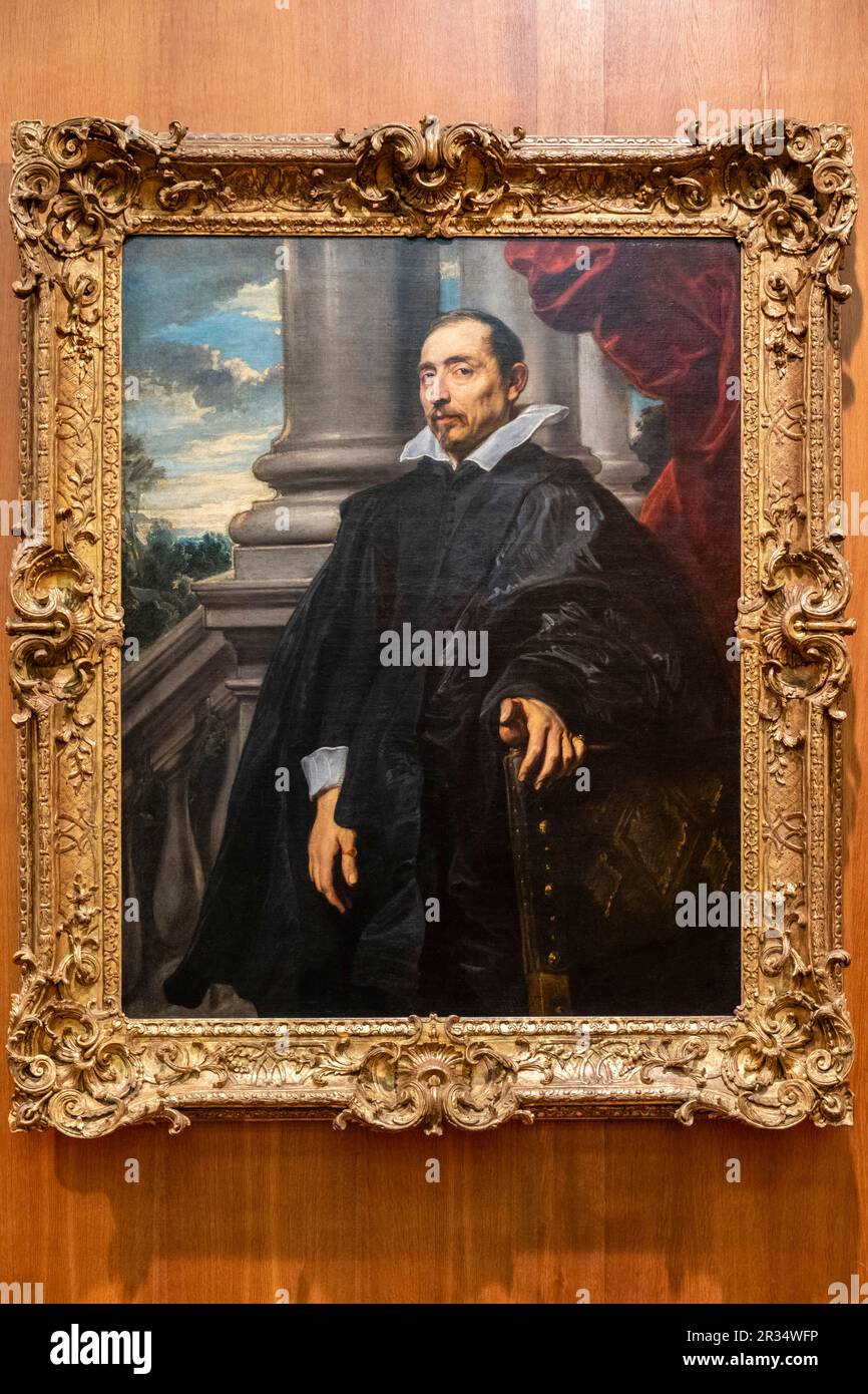 retrato de hombre, anton Van Dyck, Flandes, 1620-1621, Fundación Calouste Gulbenkian, («Fundação Calouste Gulbenkian»), Lisboa, Portugal. Stock Photo