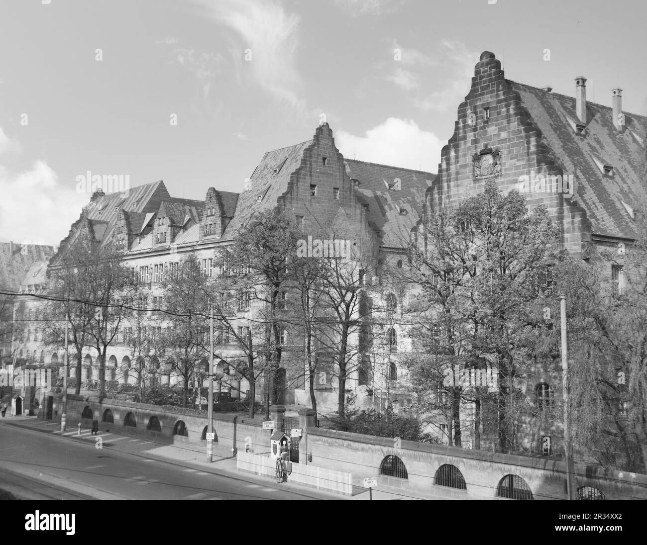 The famous Nuremberg courthouse where the trial of Nazi war criminals was held in 1945. Stock Photo