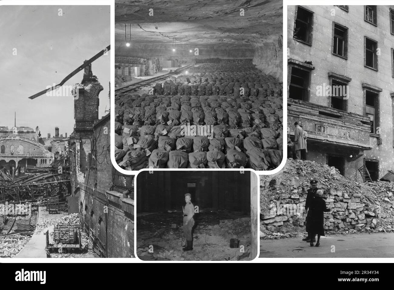 The ruins of Berlin (Germany) in 1945 after the end of the Second World War Stock Photo