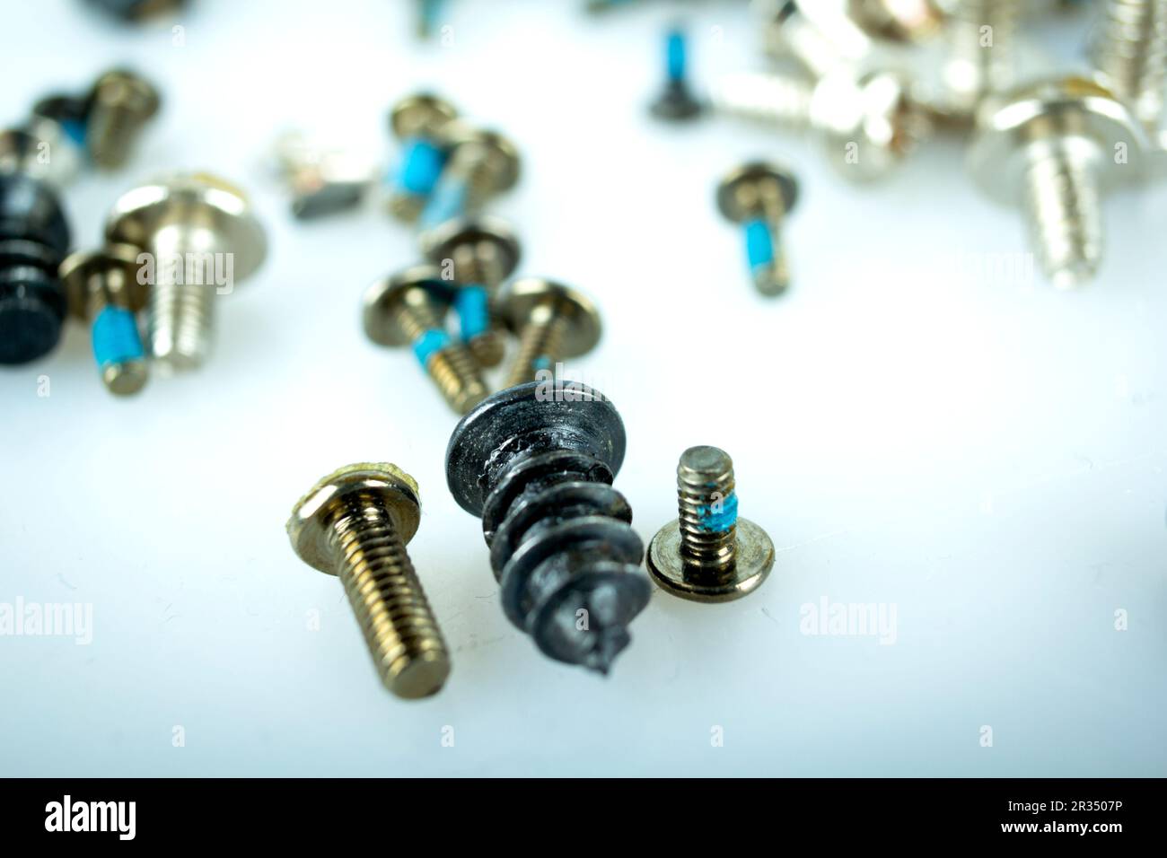 Abstract Shot Of Computer Screws On  Background Stock Photo