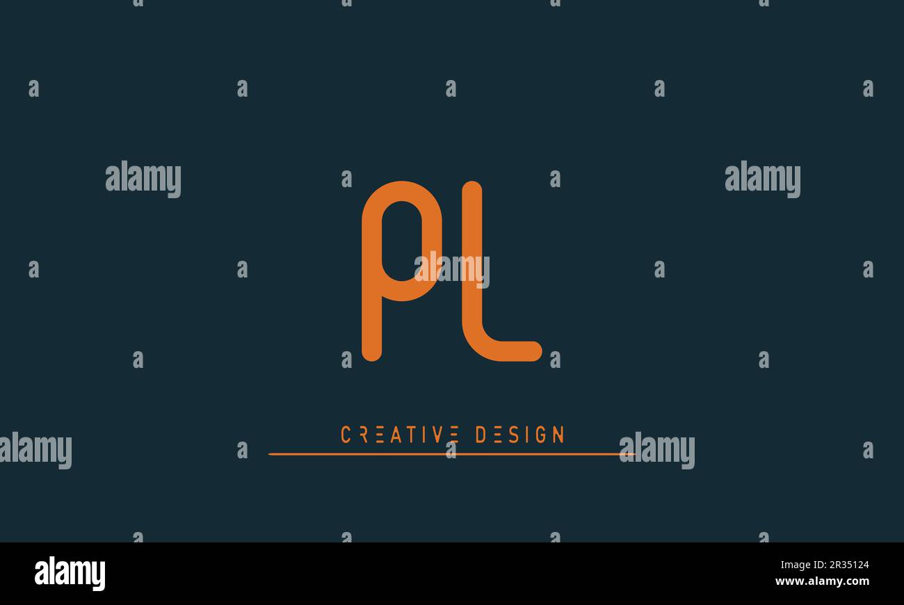 Alphabet letters Modern Creative logo PL , LP Stock Vector