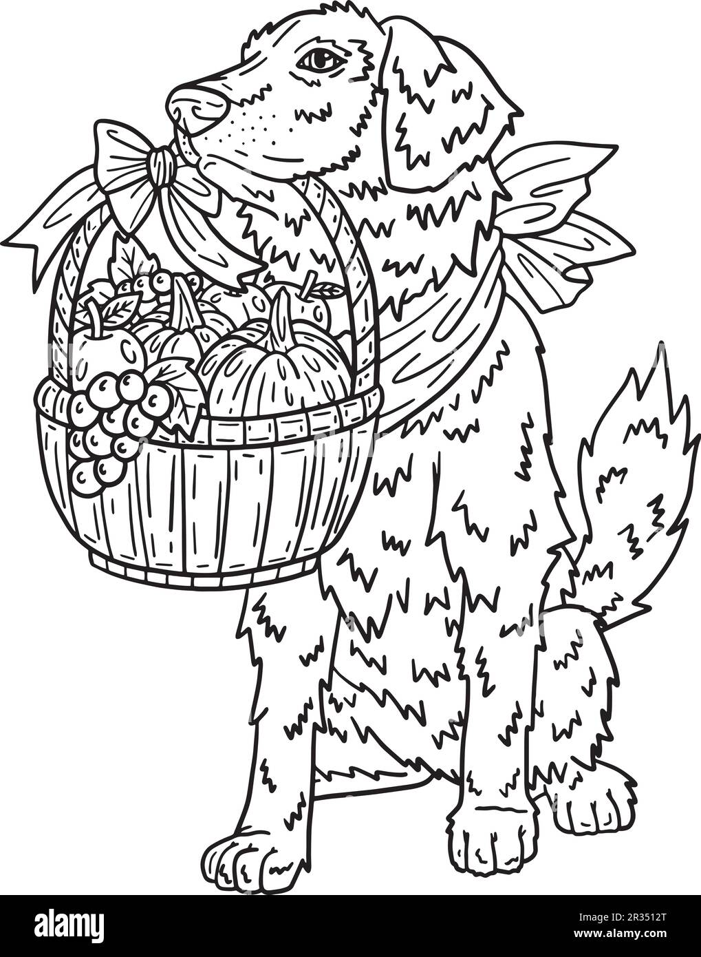 Thanksgiving Dog Carrying Harvest Isolated Adults Stock Vector Image ...