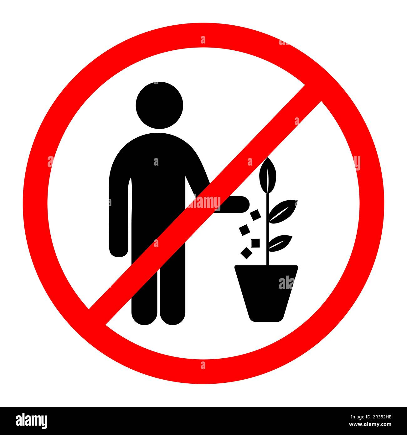 Do not littering sign. Sign do not litter in a flower pot. Vector Stock