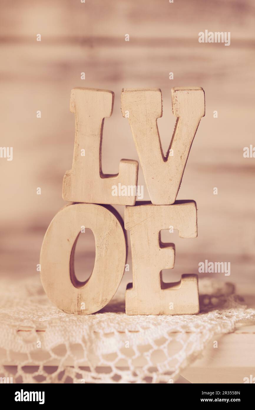 Love wooden letters Stock Photo - Alamy