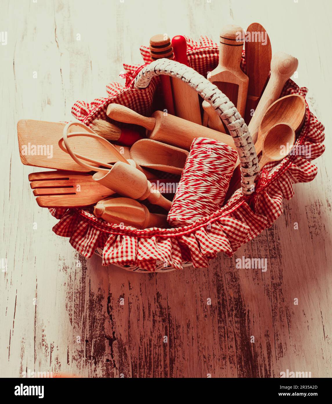 Wooden kitchen utensils Stock Photo - Alamy