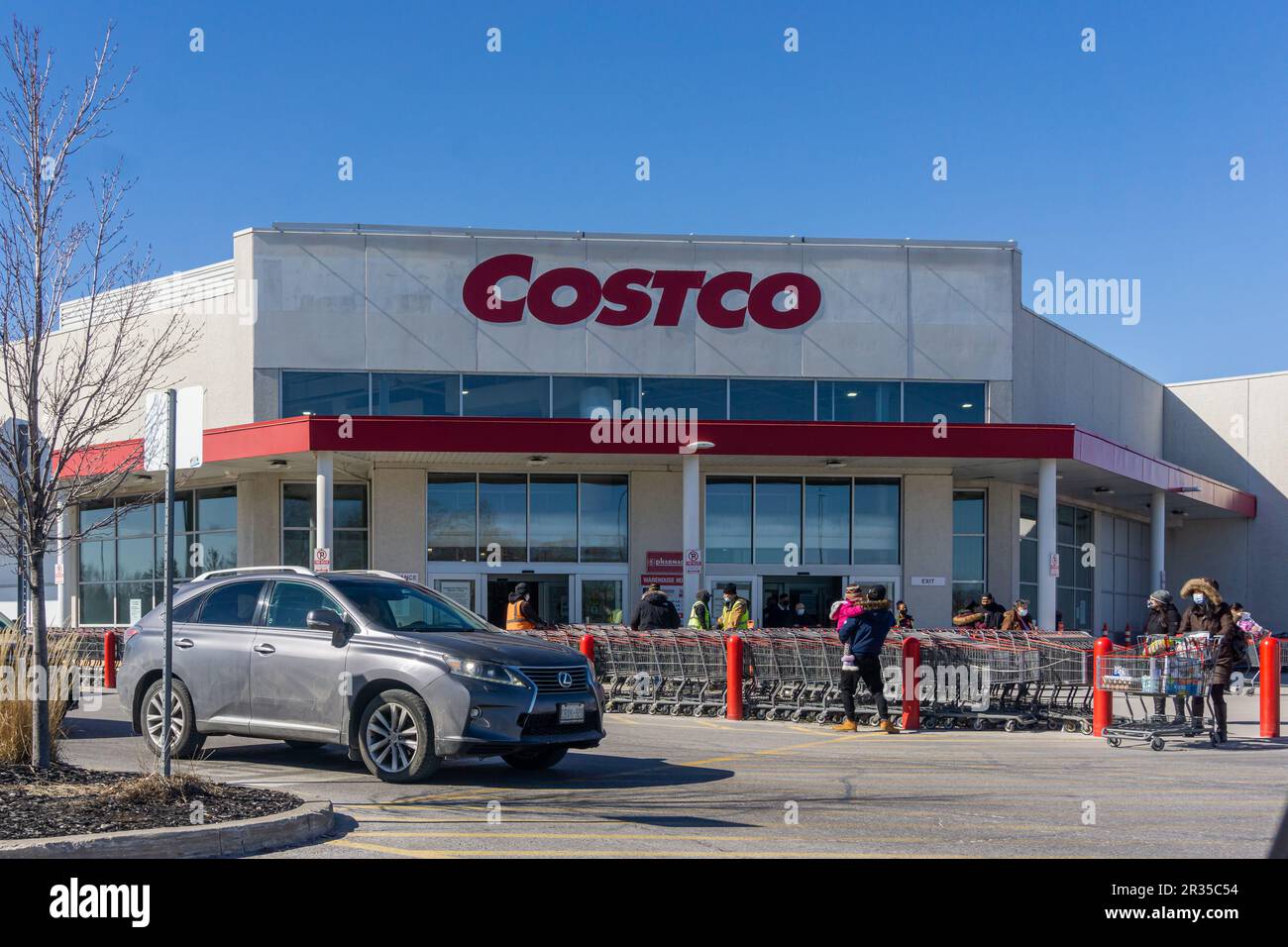 Toronto, Canada, March 2021 Costco building main entrance during