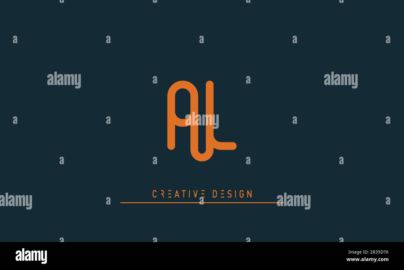 Alphabet letters Modern Creative logo PL , LP Stock Vector