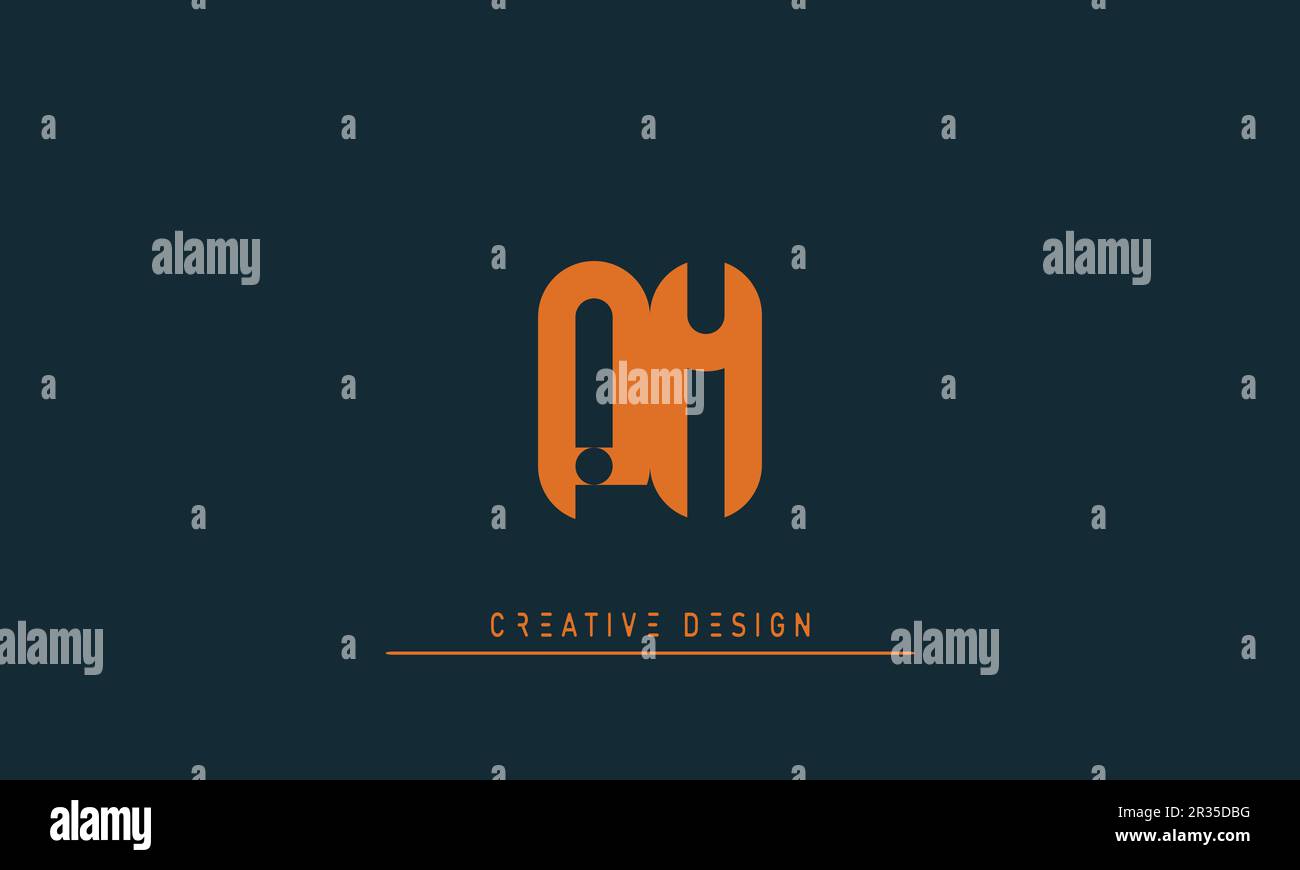 Alphabet letters Modern Creative logo PM , MP Stock Vector