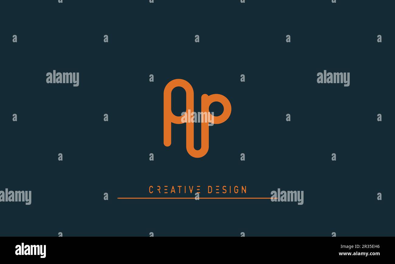 Alphabet letters Modern Creative logo PP Stock Vector