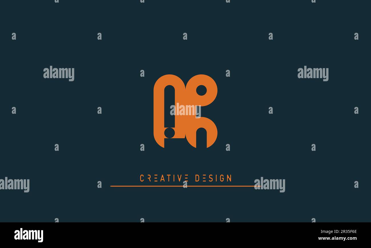 Alphabet letters Modern Creative logo PR , RP Stock Vector