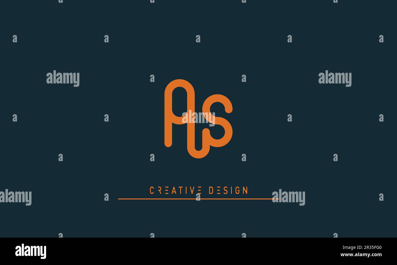 Alphabet letters Modern Creative logo PS , SP Stock Vector