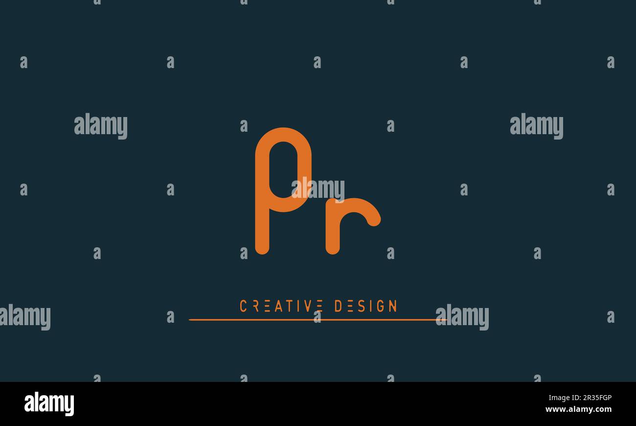 Alphabet letters Modern Creative logo PR , RP Stock Vector