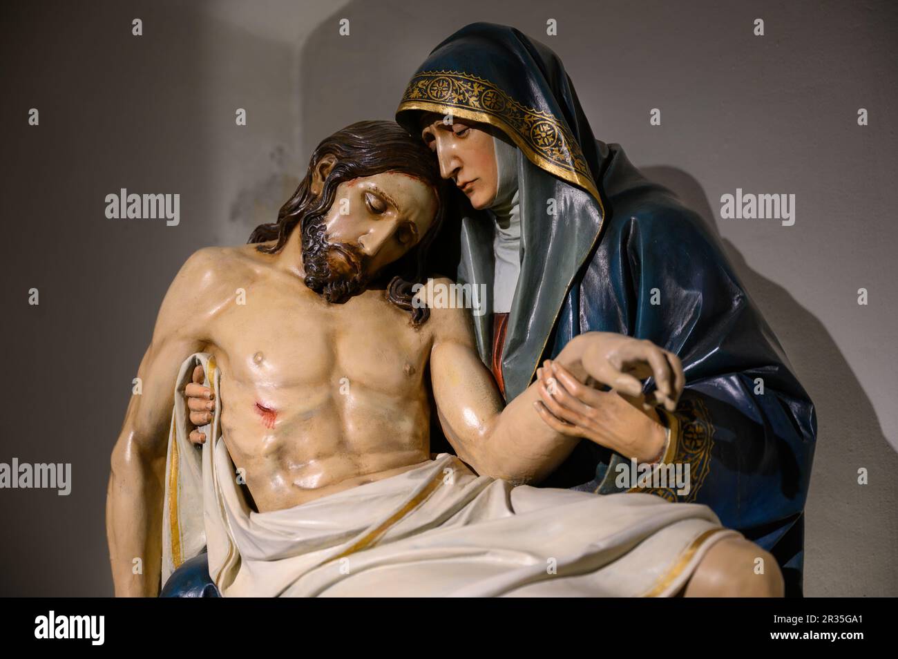 The Pietà – the Virgin Mary cradling the dead body of Jesus. Our Lady ...