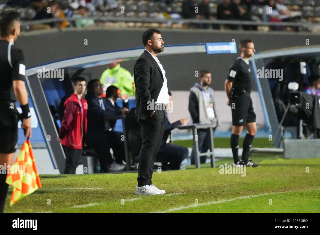 La Plata, Buenos Aires, Argentina. 22nd May, 2023. SPORTS. Head Coach Emad Mohammed from Iraq during the FIFA U-20 World Cup Argentina 2023 match between Uruguay and Iraq at Stadium Unico Diego Armando Maradona in La Plata, Buenos Aires, Argentina, on May 22, 2023 (Credit Image: © Julieta Ferrario/ZUMA Press Wire) EDITORIAL USAGE ONLY! Not for Commercial USAGE! Credit: ZUMA Press, Inc./Alamy Live News Stock Photo