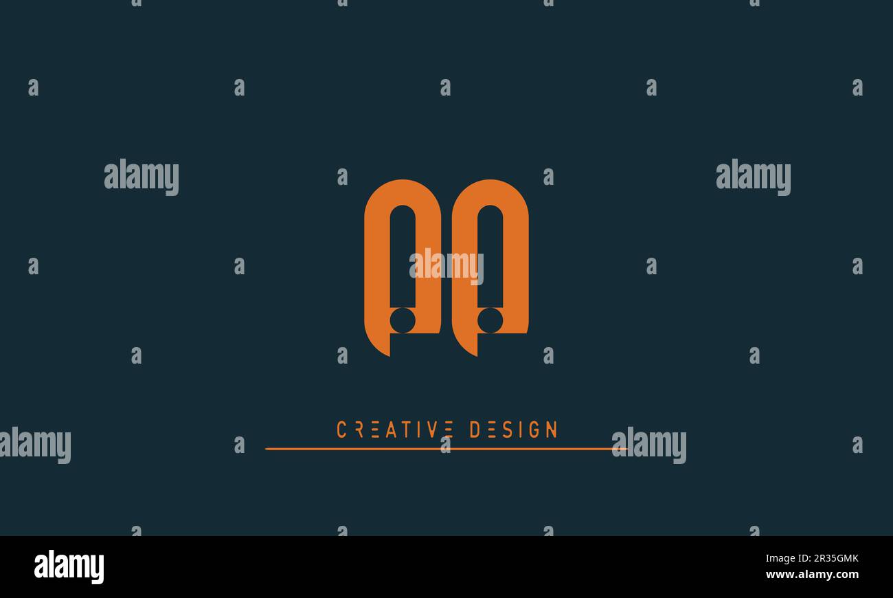 Alphabet letters Modern Creative logo PP Stock Vector