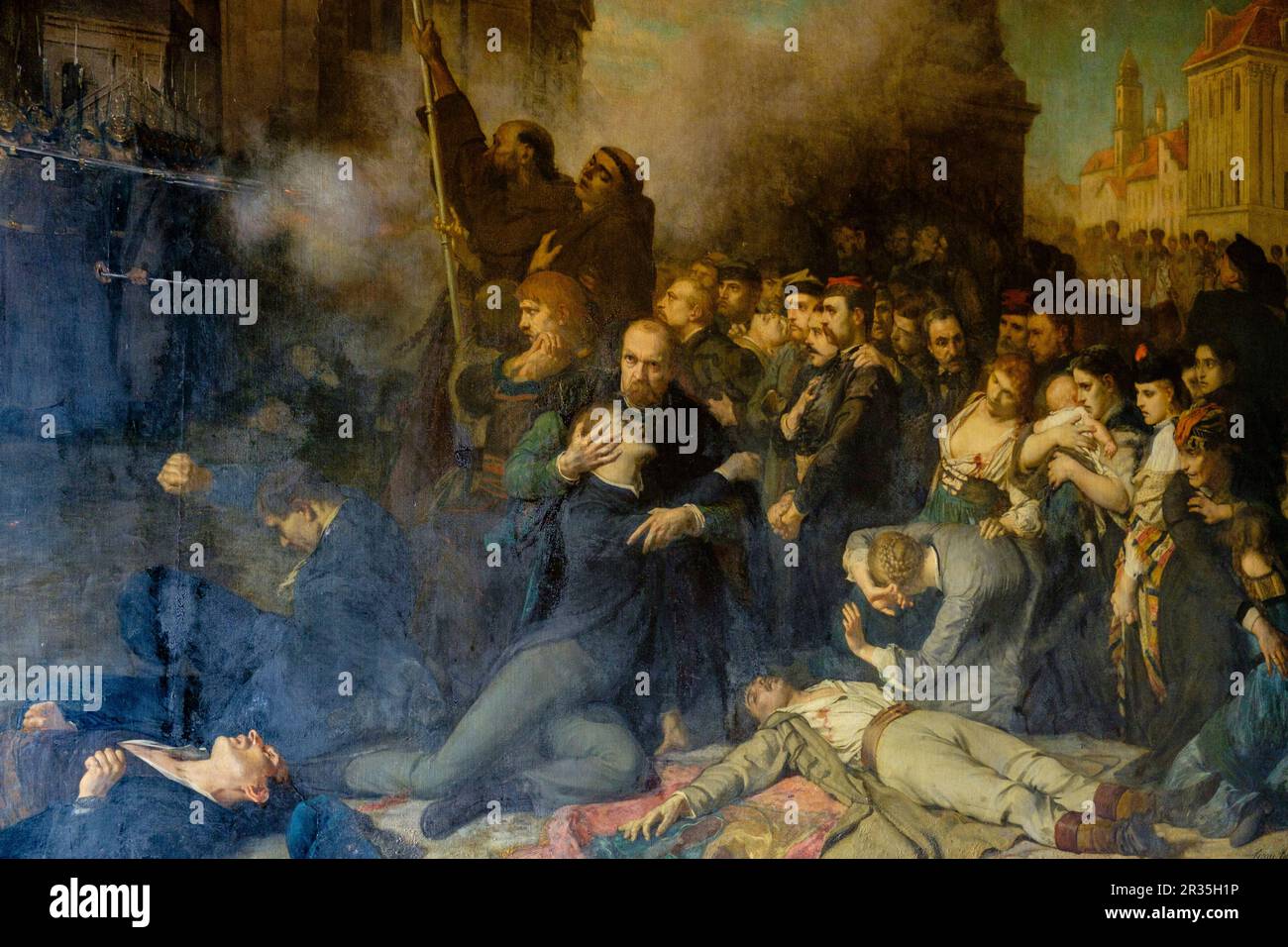 masacre del 8 de abril de 1861 en Polonia, Tony Robert Fleury, castillo del conde Branicki, Montrésor, departamento de Indre y Loira, France,Western Europe. Stock Photo