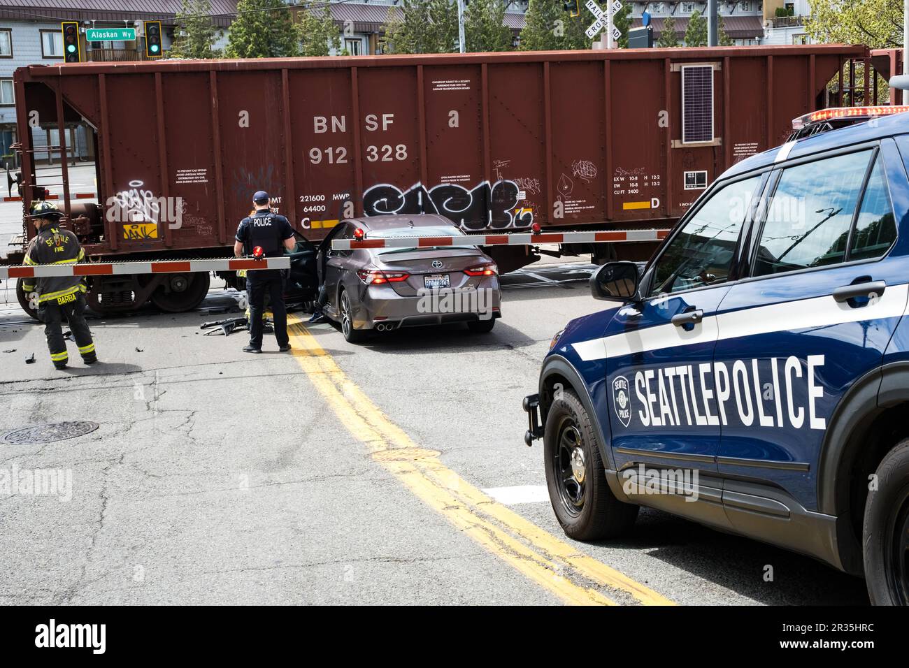 Seattle, USA. 22 May, 2023. Seattle Police Responding To A Train Vs ...