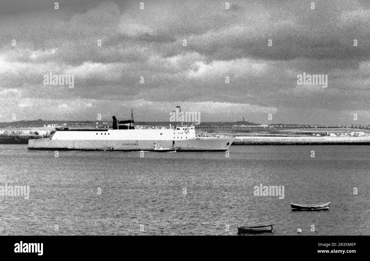 img454 Ship Stafford passenger ship RoRo built 1967 seen entering the
