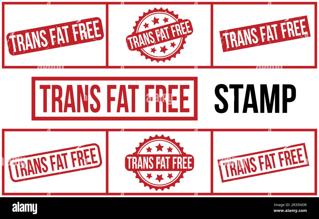 Trans Fat Free Rubber Stamp set Vector Stock Vector