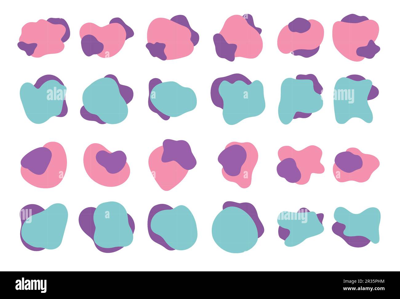 Abstract Spots Shape Less Set of colorful abstract spots and drops. Vector dynamic shapes ...