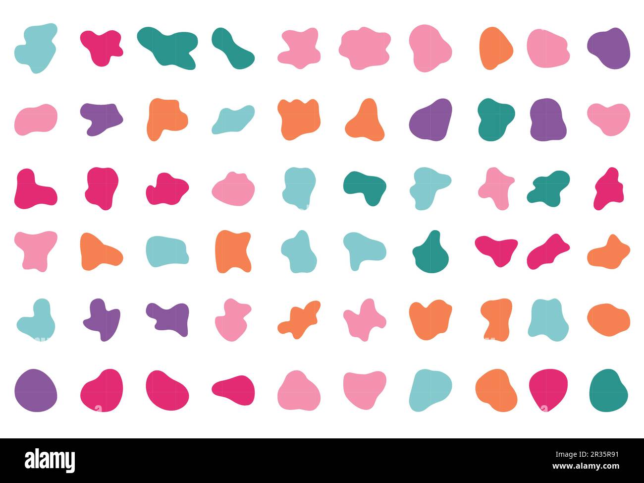 Set of random flat drops isolated on white backdrop. Vector ...