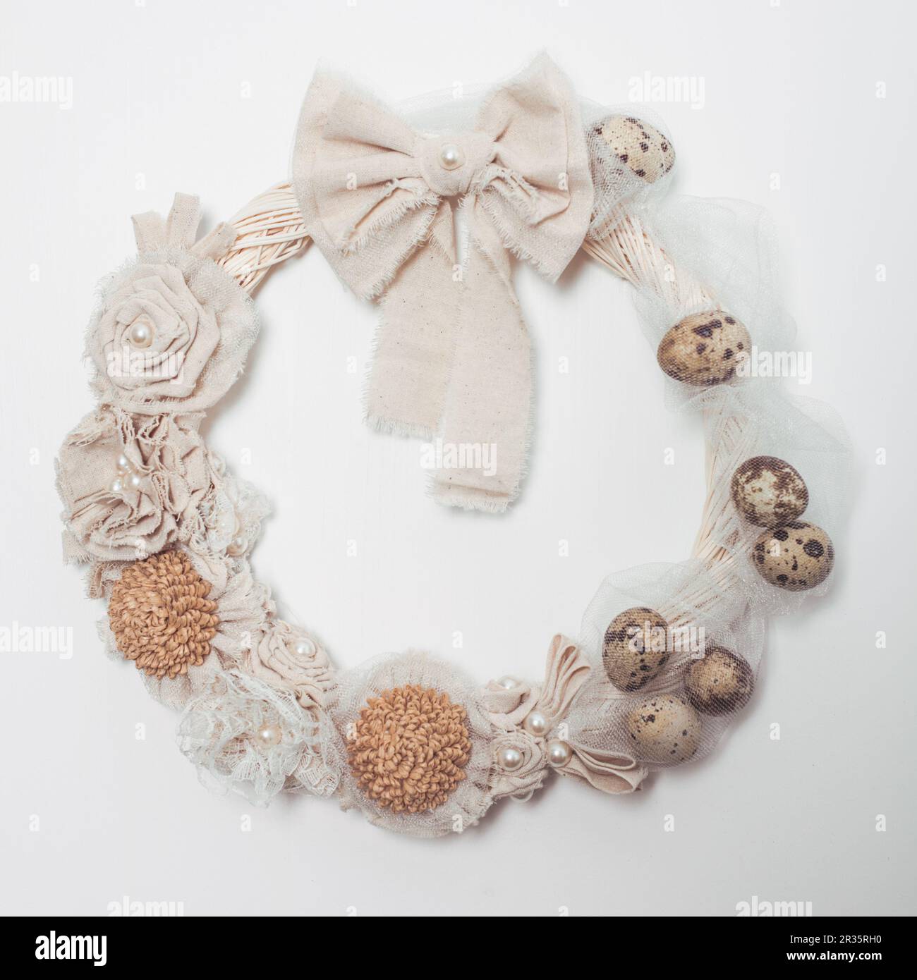 Easter wreath on the door Stock Photo