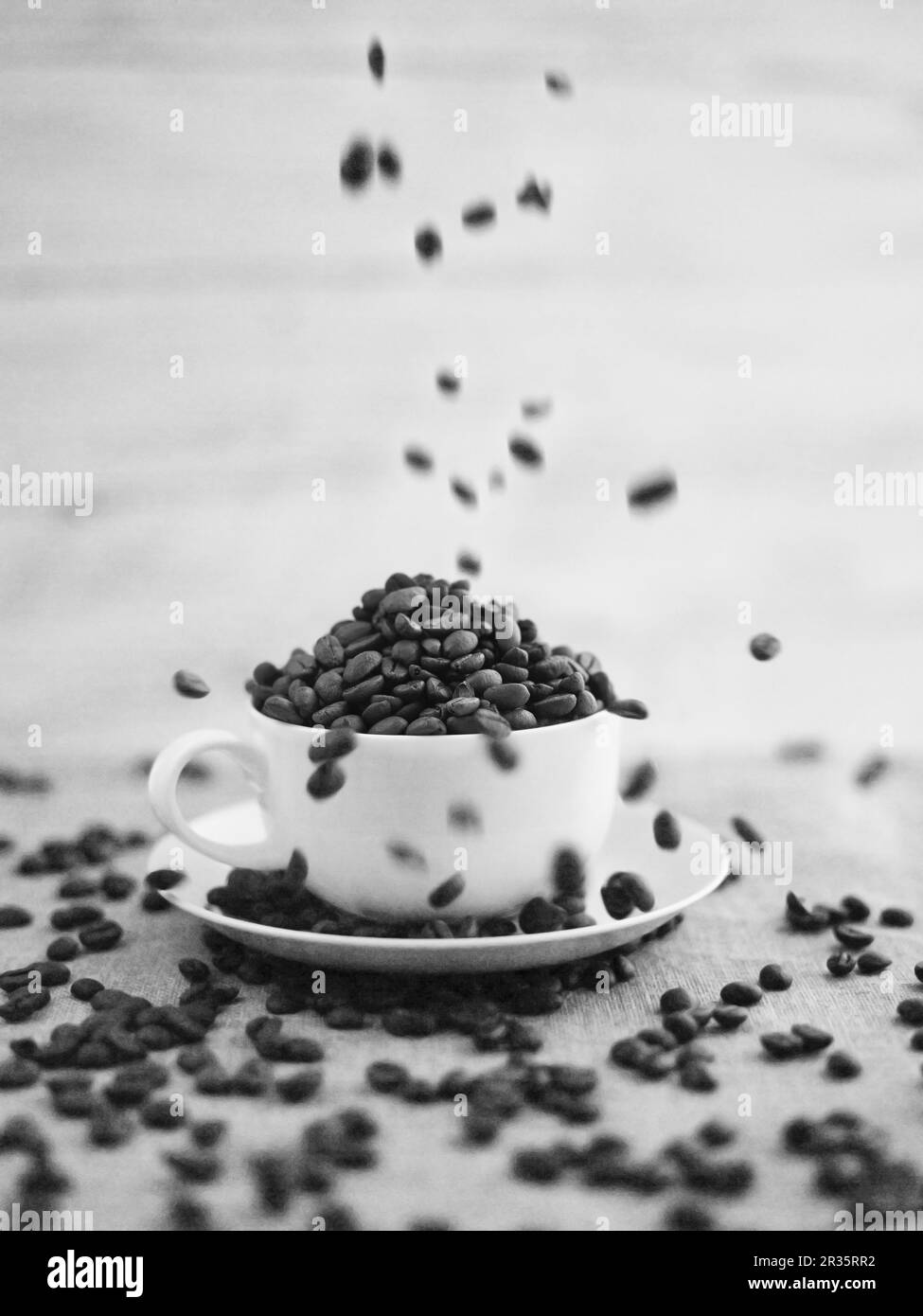 Falling coffee beans Stock Photo Alamy