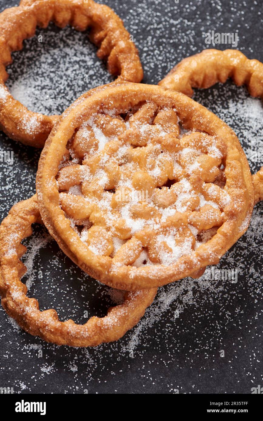 Bunuelos (deepfried Spanish pastries) with sugar Stock Photo Alamy