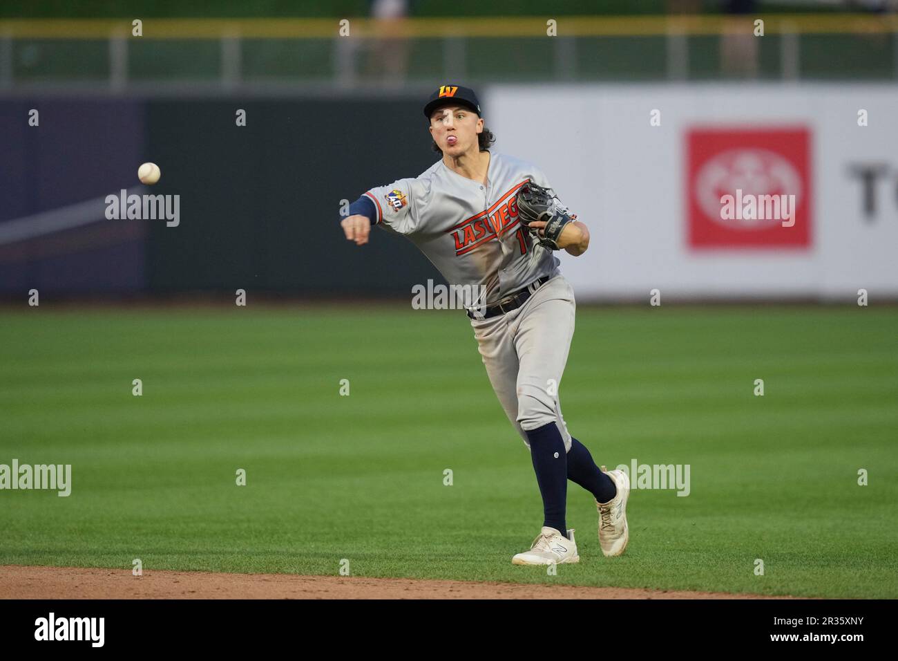 Salt Lake UT, USA. 20th May, 2023. Las Vegas second baseman Zack Gelof