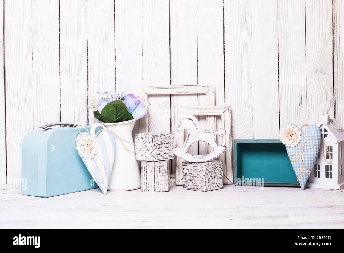 Blue room decor Stock Photo - Alamy