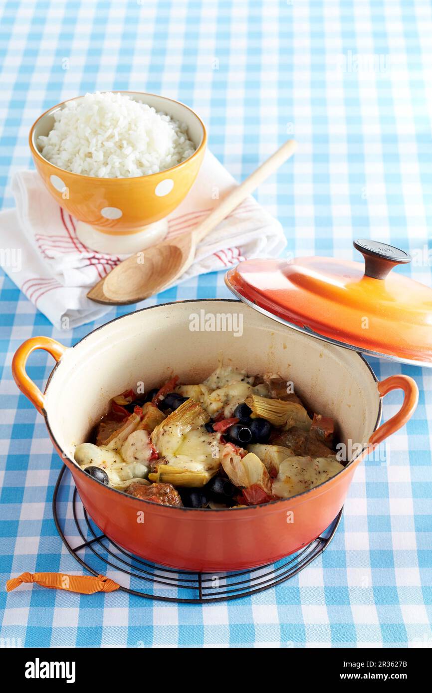 Greek Style Lamb Stew With Rice Stock Photo Alamy   Greek Style Lamb Stew With Rice 2R3627B 