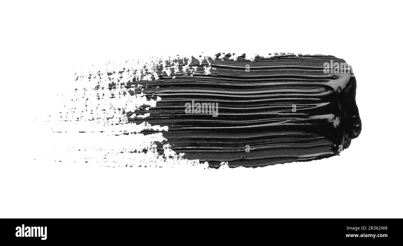 Textured Black Oil Paint Brush Stroke Isolated On White Background Stock  Photo - Download Image Now - iStock