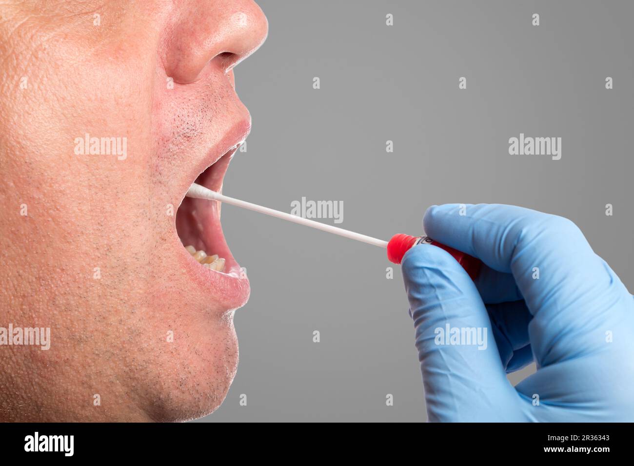 DNA test tube and cotton swab, wipe test Stock Photo Alamy