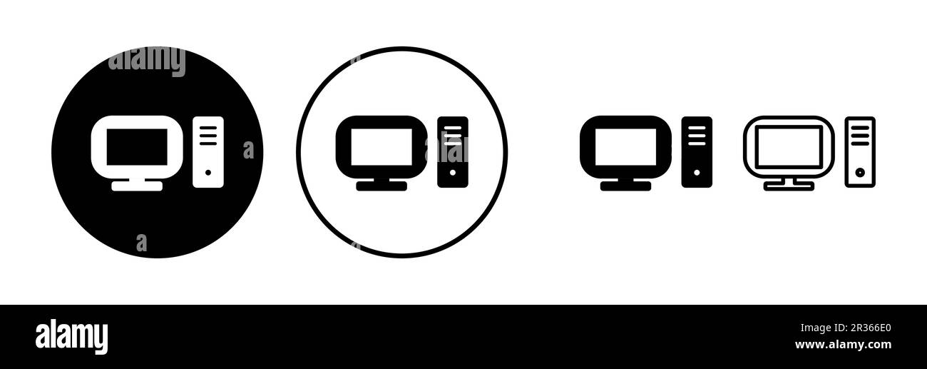 Computer icon vector. computer monitor icon Stock Vector Image & Art ...