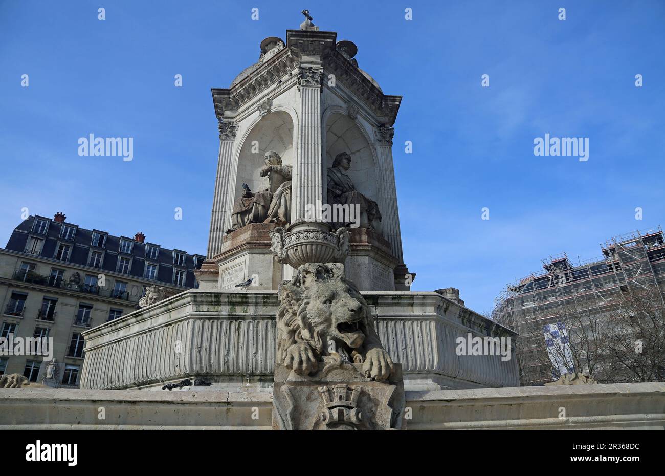 Corner view at Fountain Saint-Sulpice - Paris, France Stock Photo