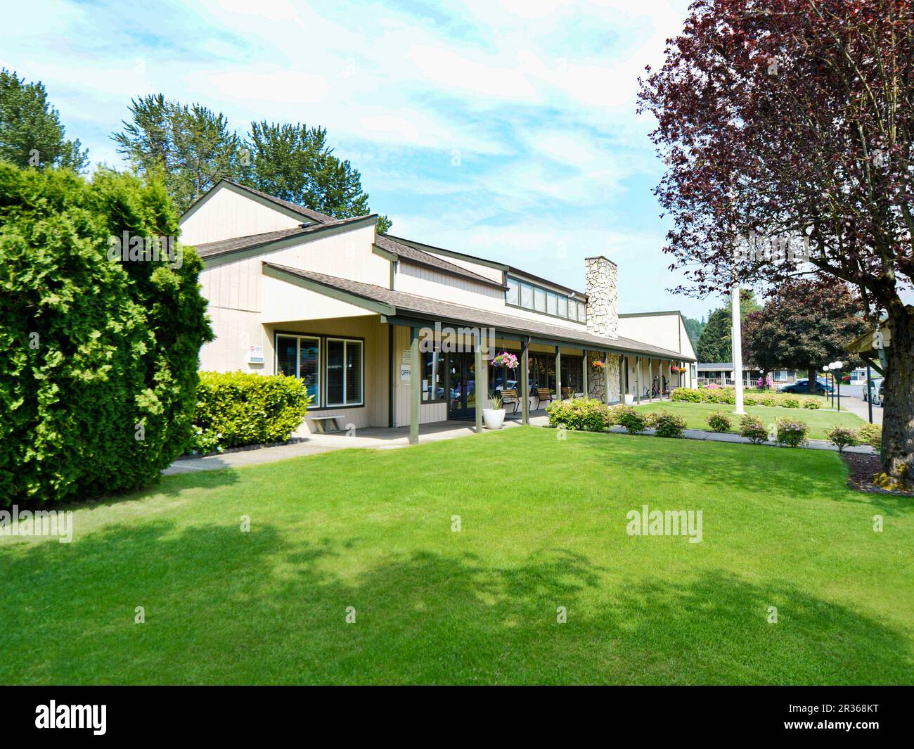 Modern housing development community center Stock Photo Alamy